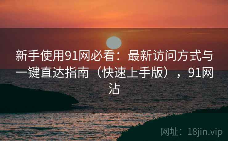新手使用91网必看：最新访问方式与一键直达指南（快速上手版），91网沾