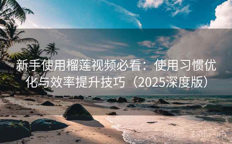 新手使用榴莲视频必看：使用习惯优化与效率提升技巧（2025深度版）