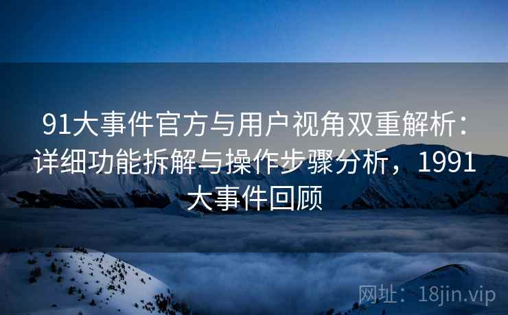 91大事件官方与用户视角双重解析：详细功能拆解与操作步骤分析，1991大事件回顾