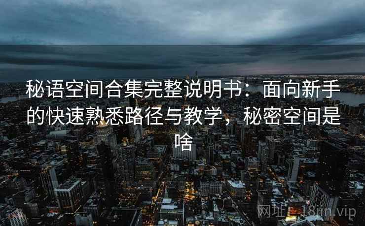 秘语空间合集完整说明书：面向新手的快速熟悉路径与教学，秘密空间是啥