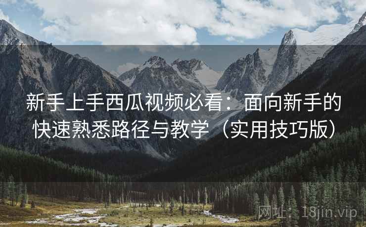 新手上手西瓜视频必看：面向新手的快速熟悉路径与教学（实用技巧版）