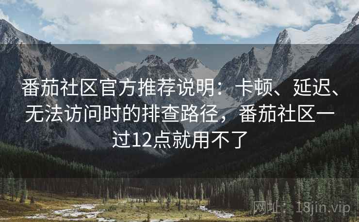 番茄社区官方推荐说明：卡顿、延迟、无法访问时的排查路径，番茄社区一过12点就用不了