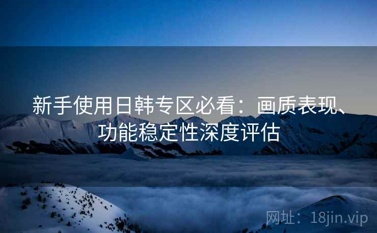 新手使用日韩专区必看：画质表现、功能稳定性深度评估