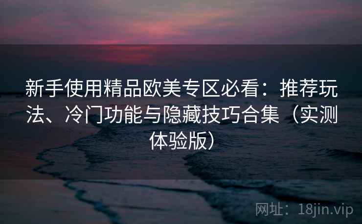 新手使用精品欧美专区必看：推荐玩法、冷门功能与隐藏技巧合集（实测体验版）